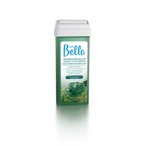 Refil Cera Quente Depilatória Roll-On Algas com Menta Depil Bella 100g