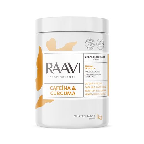 Creme de Massagem Corporal Cafeina e Curcuma Raavi