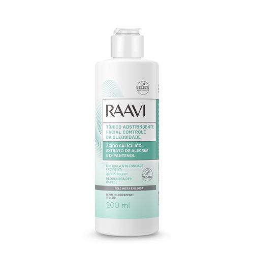 Tônico Adstringente Facial Controle Da Oleosidade Raavi 200ml