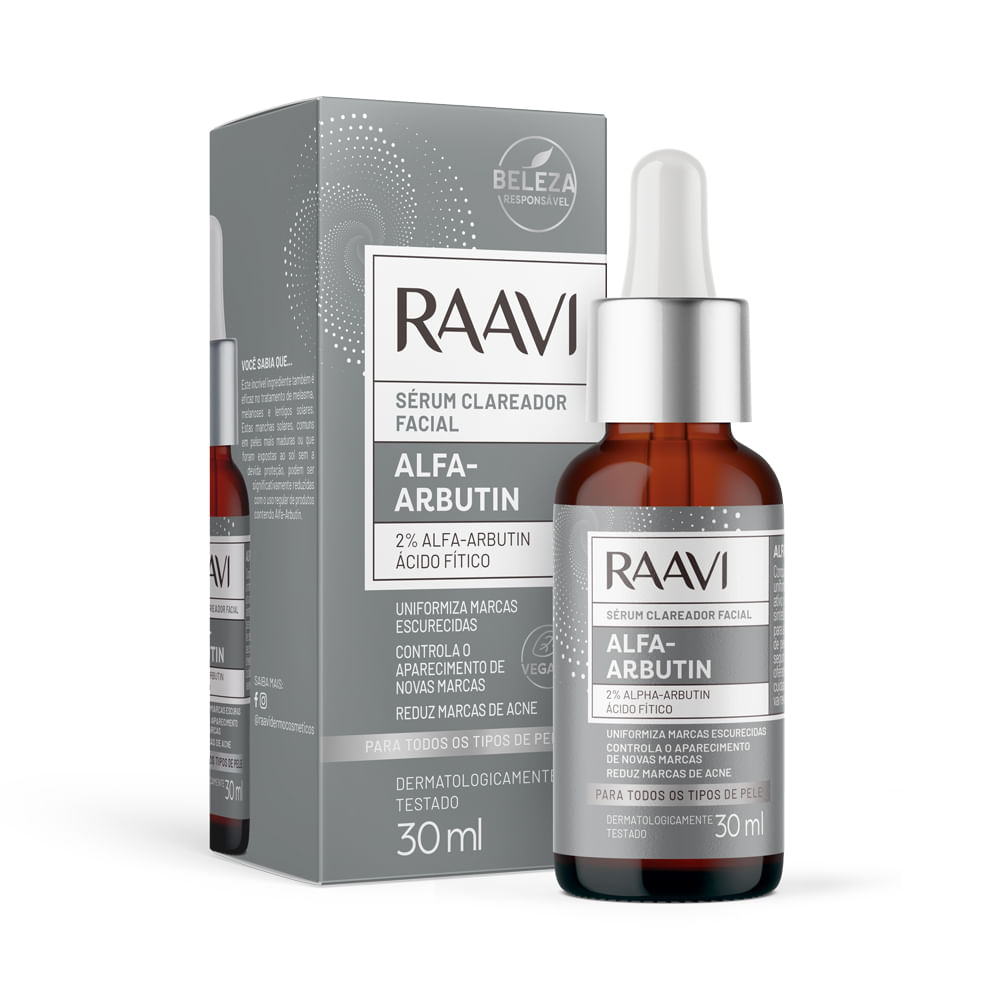 Sérum Facial Clareador Alfa-Arbutin Raavi 30ml